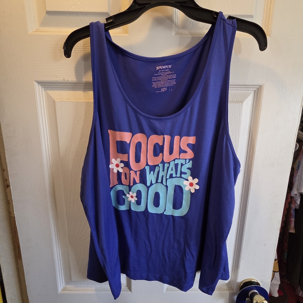 Vibrant Blue Tank Top with Positive Message